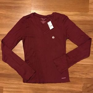 NWT Aeropostale V-Neck Long Sleeve T-shirt Size M